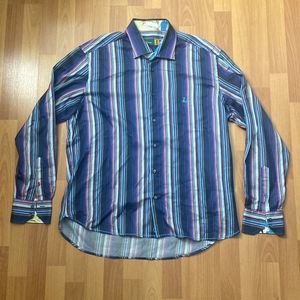 Shore Multicolor Stripped Surf Long Sleeve Shirt Men XL